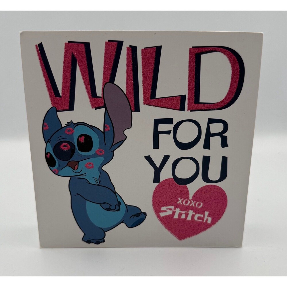Disney Lilo & Stitch "Wild for You" 6in x 6in Wooden Decor